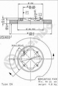 Тормозной диск BREMBO 09.9611.14