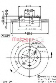 Тормозной диск METZGER 24156 E