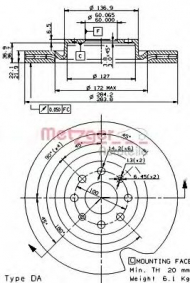 Тормозной диск METZGER 24655 V