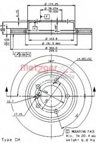 Тормозной диск METZGER 24746 V