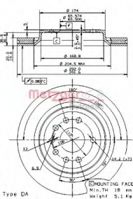 Тормозной диск METZGER 24908 V