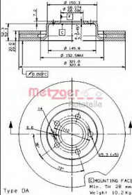 Тормозной диск METZGER 24930 E