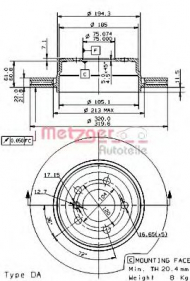 Тормозной диск METZGER 24932 V