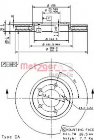 Тормозной диск METZGER 6602.10