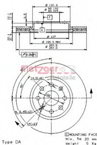 Тормозной диск METZGER 24980 E