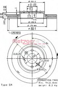 Тормозной диск METZGER 25047