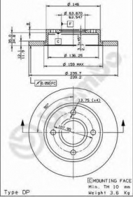 Тормозной диск BRECO BS 7522