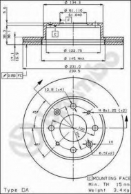 Тормозной диск BRECO BS 7893