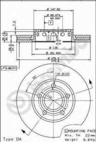Тормозной диск BRECO BS 8114