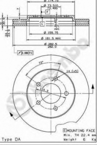 Тормозной диск BRECO BS 8316