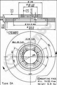 Тормозной диск BRECO BS 8464