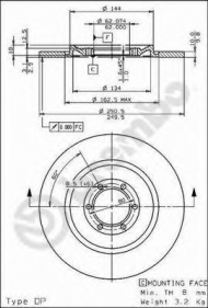 Тормозной диск BREMBO 08.3910.10