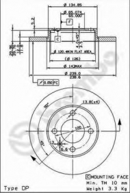 Тормозной диск BREMBO 08.4177.10