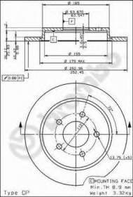 Тормозной диск BREMBO 08.4931.10
