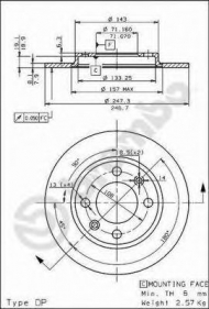 Тормозной диск BREMBO 08.5334.10