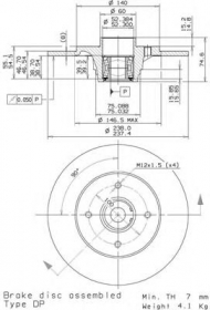 Тормозной диск BREMBO 08.5834.25