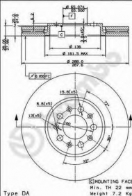 Тормозной диск BREMBO 09.7010.20