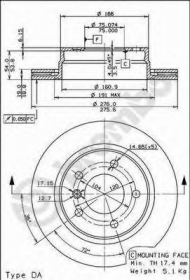 Тормозной диск BREMBO 09.7727.10