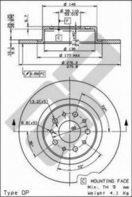 Тормозной диск METZGER 15388 V