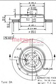 Тормозной диск METZGER 24926 V