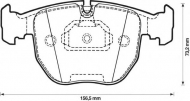 Комплект тормозных колодок BENDIX 571873B