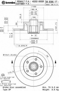 Тормозной диск BREMBO 08.B396.17