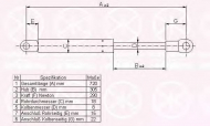 Газовая пружина KLOKKERHOLM 00182800