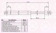 Газовая пружина KLOKKERHOLM 00192800