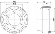 Тормозный барабан HELLA 8DT 355 300-221