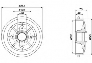 Тормозный барабан HELLA 8DT 355 300-591