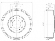 Тормозный барабан HELLA 8DT 355 301-821