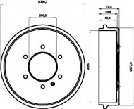 Тормозный барабан HELLA 8DT 355 302-181