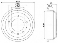Тормозный барабан HELLA 8DT 355 302-441