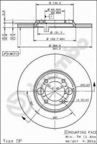 Тормозной диск BREMBO 08.2557.10