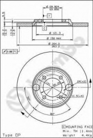 Тормозной диск BREMBO 08.2557.40