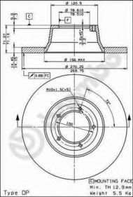 Тормозной диск BREMBO 08.3637.10