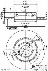 Тормозной диск BREMBO 08.7211.20