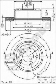 Тормозной диск BREMBO 09.3799.10