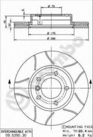 Тормозной диск BREMBO 09.5390.77