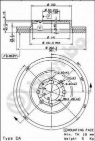 Тормозной диск BREMBO 09.5457.20