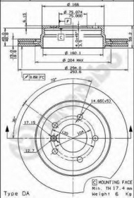 Тормозной диск BREMBO 09.7702.11