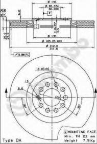 Тормозной диск BREMBO 09.7880.11