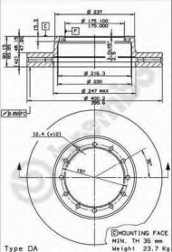Тормозной диск BREMBO 09.7956.10