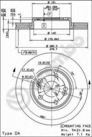 Тормозной диск BREMBO 09.8137.14