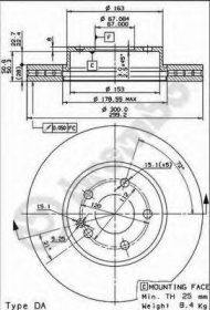 Тормозной диск BREMBO 09.8404.10