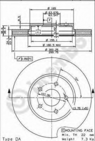 Тормозной диск BREMBO 09.8665.10