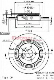 Тормозной диск METZGER 15385 V