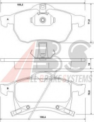 Комплект тормозных колодок A.B.S. 37076 OE