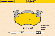 Комплект тормозных колодок BARUM BA2077
