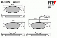 Комплект тормозных колодок FTE BL1663A2